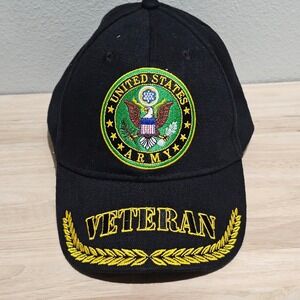 United States Army Veteran Hat Eagle Emblems Men's Adjustable Black